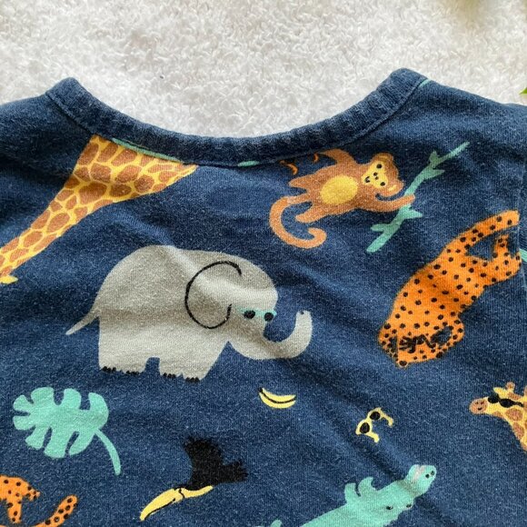 Old Navy Baby Romper 0-3M | Navy Jungle Animal Print GUC - Picture 12 of 16